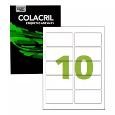 Etiqueta Colacril Modelo Carta Cc183 Com 100 Fls 10 P/folha 