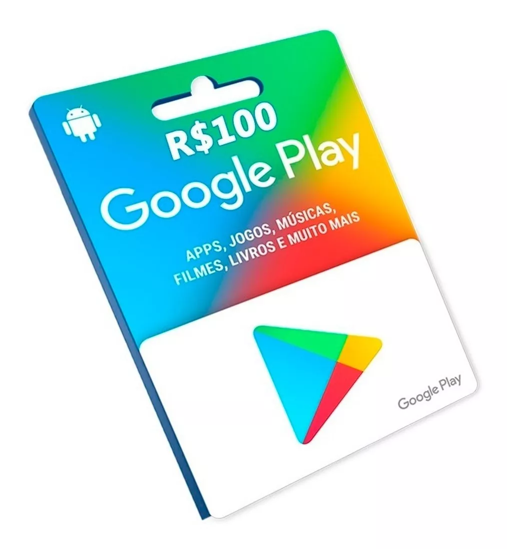 Cartão Google Play R$100 Reais Br Store Gift Card Android