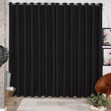 Cortina Blackout Tecido Sala Quarto 3,00x2,80 Imediato Cor Cortina Preta