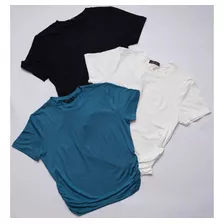 Kit 3 Blusa Feminina Camiseta Básica Feminina