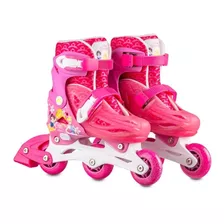 Patins Infantil Inline Princesas Tam 31-33 Rosa Multikids