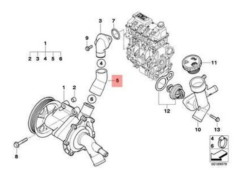 Manguera Bomba Agua Motor Mini Cooper R50 R52 R53 Foto 2