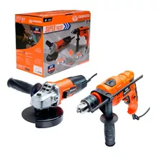 Kit Daewoo Amoladora Angular 750w + Taladro Percutor 550w Naranja