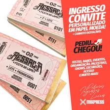 Ingresso Convite Personalizado P&b Festa Evento. 950 Unids