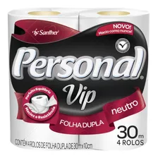 Papel Higiênico Personal Vip Folha Dupla 30m - 4 Rolos