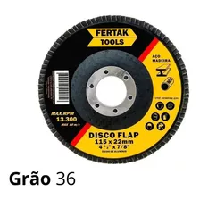 10x Disco Flap 115mm X 22mm 4.1/2 Madeira E Aço Cônico Cor Grão36