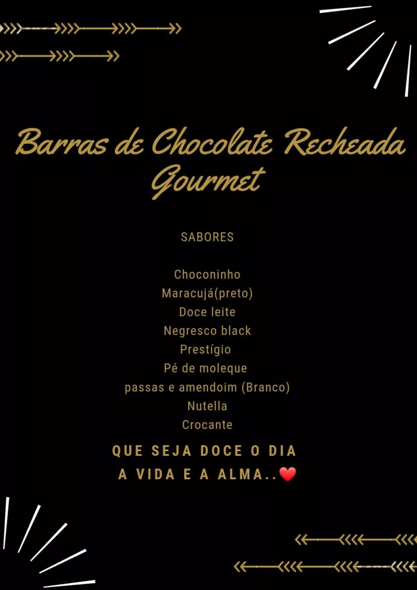 Barras De Chocolate Recheada Gourmet 