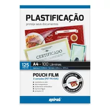 Plástico Para Plastificação 125 Micras A4 02342 Spiral