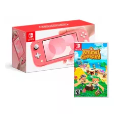 Consola Nintendo Switch Lite Coral + Animal Crossing 