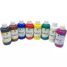 Kit Com 8 Cores Da Tinta Guache Acadêmico 250 Ml Talento