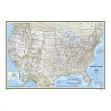 Mapa Hd Dos Eua 65x100cm Estados Unidos Usa - Decoração Sala