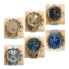 Kit 5 Relógios Masculinos+ 5 Correntes + 5 Pulseira + Caixa 