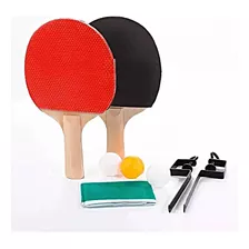 Kit Malla Ping Pong 3 Bolas Mesas Retractil 2 Raquetas