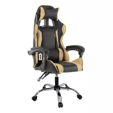 Cadeira Para Gamer Dourada Reclinável Velve Cg1.10
