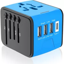 Adaptador Enchufe Universal De Viaje Us/uk/eu/au Usb-c + Usb