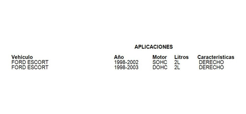 Espejo Derecho Ford Escort 1998-2003 2.0l Api Foto 3