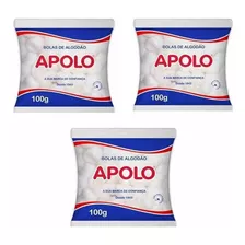 Apolo Bolas De Algodão 100g Kit Com 3 Unidades