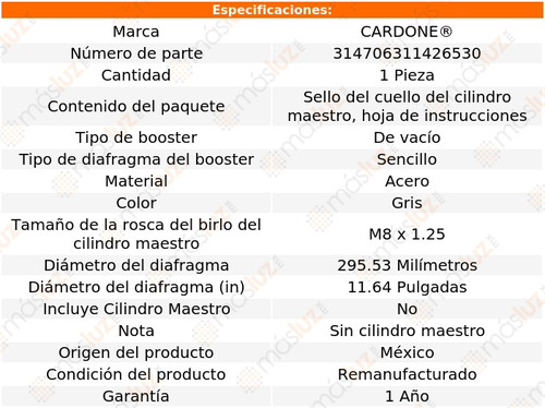 (1) Booster Frenos Plymouth Grand Voyager 96/00 Reman Foto 5