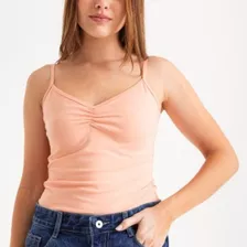 Musculosa Básica Algodón Y Lycra Breteles Regulables - Mujer