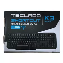 Kit Teclado Mouse Sem Fio Wireless Mb Tech Shortut K3