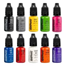 Juego Set 10 Tintas Profesionales Tatuar Radiant 1/2oz Ink 