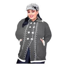 Casaco Sobretudo Plus Size Tricot Feminino Grosso Frio