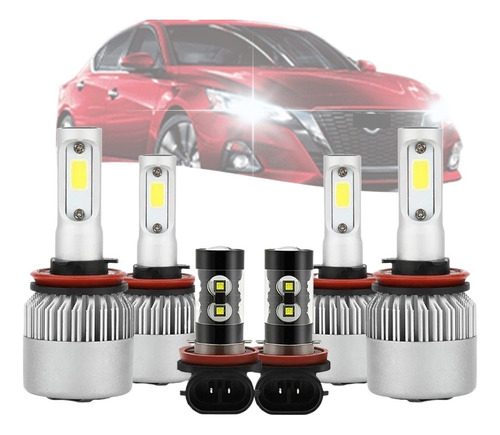 A Kit De Focos Led 8000lm Luz Alta/baja/niebla Para Nissan