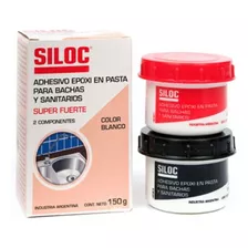 Adhesivo Epoxi En Pasta Siloc Bachas Molduras Sanitarios Acc Color Blanco