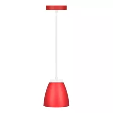 Pendente Led Vermelho 9w Branca Fria