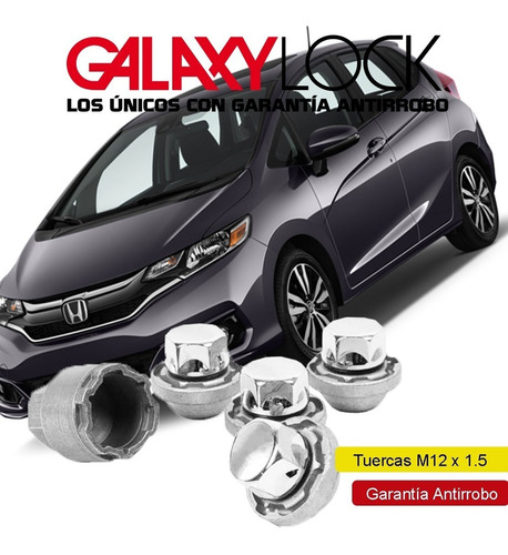 Tuercas De Seguridad 12 X 1.5 Honda Fit 2020 Galaxylock Foto 6