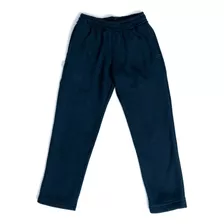 Pantalón Jogging Liso Colegial Algodón Color Azul Sin Frisa