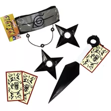 Kit Naruto Itachi - 1 Colar + 1 Kunai + 2 Shuriken + Bandana
