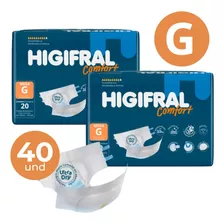 Fralda Geriatrica Descartavel Higifral Comfort G Kit 40und