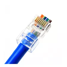 Plug Modular Rj45 Vazado Passagem Cat5 10 Unidades