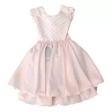 Vestido De Festa Rose Com Perolas