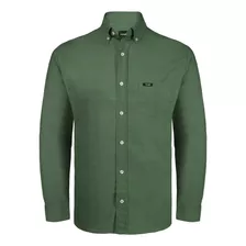 Camisa Wrangler Masculina Verde Musgo Manga Longa