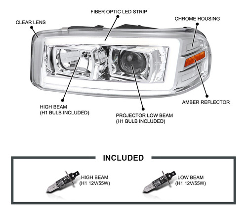 Par Faro Led Gmc Sierra 1500 Classic Hybrid 2007 5.3l Foto 2