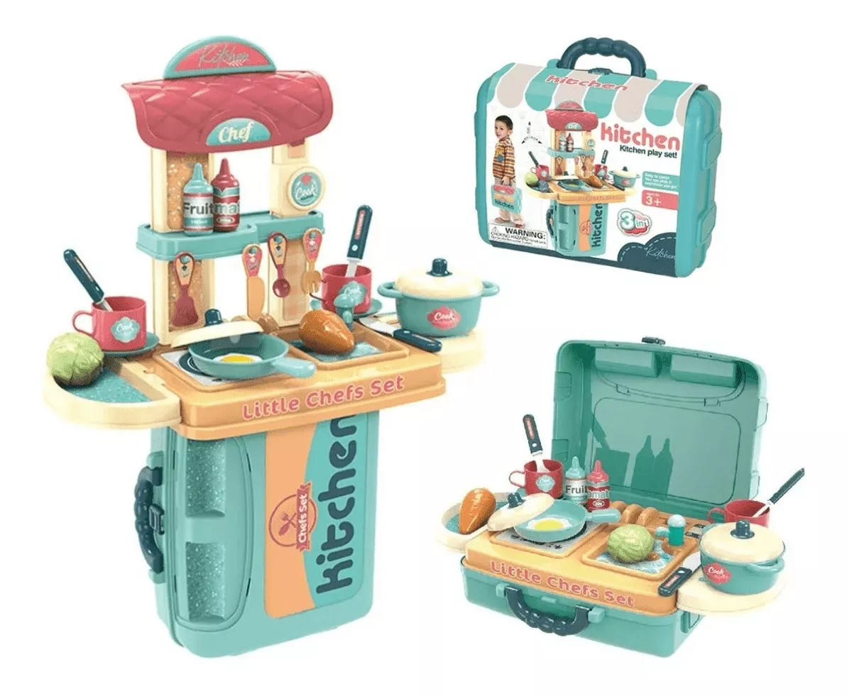Cozinha De Brinquedo Completa Infantil Kit Maleta Chef Toys