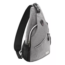 Mochila Bandolera Multiusos De 15 Y Correa Ajustable Gris