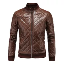 Chaqueta Rompeviento Cuero Genuino Para Moto Para Hombres