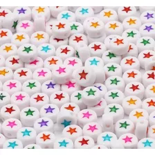 Miçangas Infantil - Estrela Coloridas- 7mm Aprox. 750 Pçs