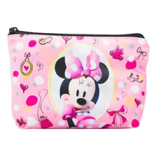 Necessaire Bolsinha Infantil Menina Rosa Minnie Mouse 14x20