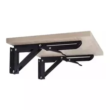 Ménsula Mesa Rebatible 30cm Negro (x Par) 60kg Reforzada