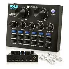 Pyle Bluetooth Mini Audio Podcast Mixer Live Streaming For