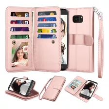 Funda Tipo Billetera Para Galaxy S7 (color Rosa)