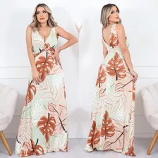 Vestidos Estrella Largo, Diseño Estampado Con Flores