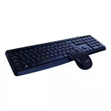 Kit Teclado E Mouse Com Fio Abnt2 Preto Escritório