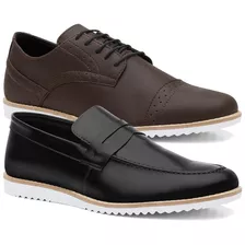 Combo 2 Sapato Oxford Masculino Estilo Italiano Bico Fino