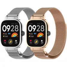 2 Pulseira Milanese + Capa Aço Para Xiaomi Mi Redmi Watch 4