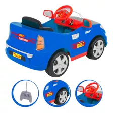 Mini Carro Elétrico Infantil Menino Controle Remoto 655 Cor Azul